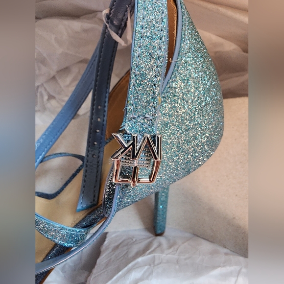 Micheal Kors Women's Astrid Colorblock Glitter Ankle-Strap Sandals - Blue - Picture 17 of 17